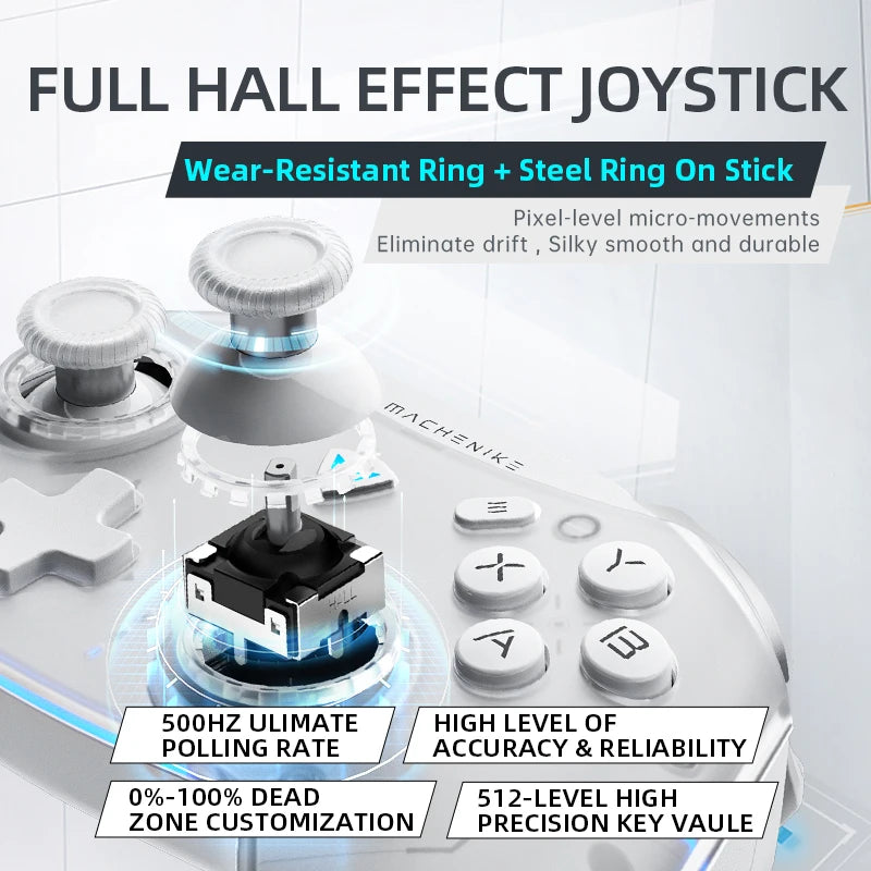 Machenike Gamepad Wireless Gaming Controller G5 Pro Elite Hall Trigger Joystick Mecha-Tactile Buttons For Switch PC Android IOS