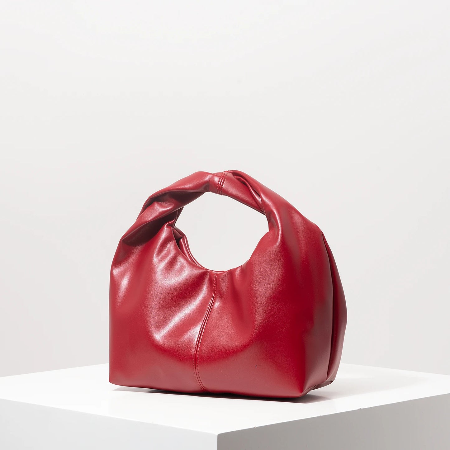 Stylish twist square bag, solid color top clutch bag, simple and versatile commut