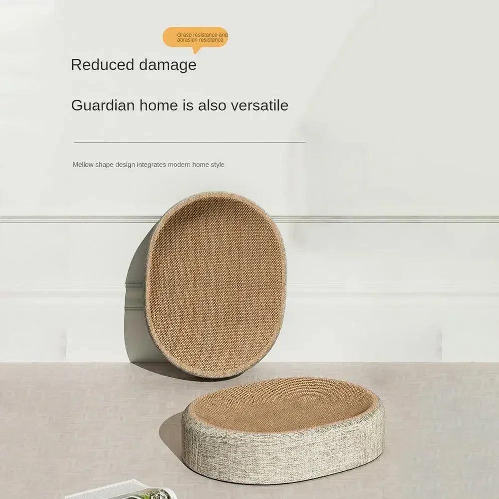 2in1 Cat Scratching Board Protect Furniture Grinding Claw Toys Oval Sisal weaving Wear-resistant Cat Nest Cat Accessories