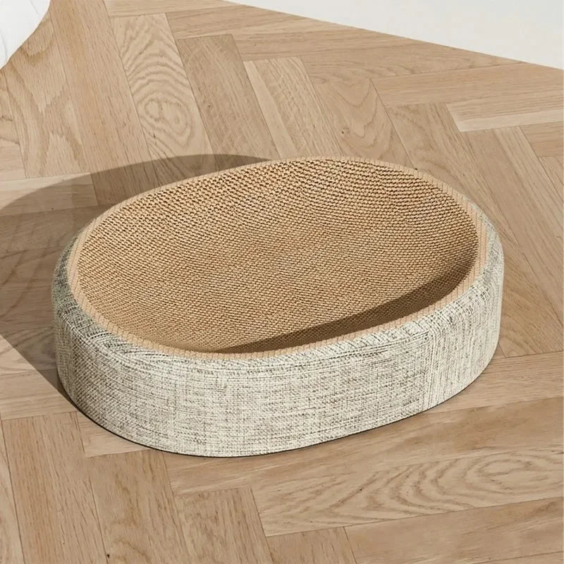 2in1 Cat Scratching Board Protect Furniture Grinding Claw Toys Oval Sisal weaving Wear-resistant Cat Nest Cat Accessories