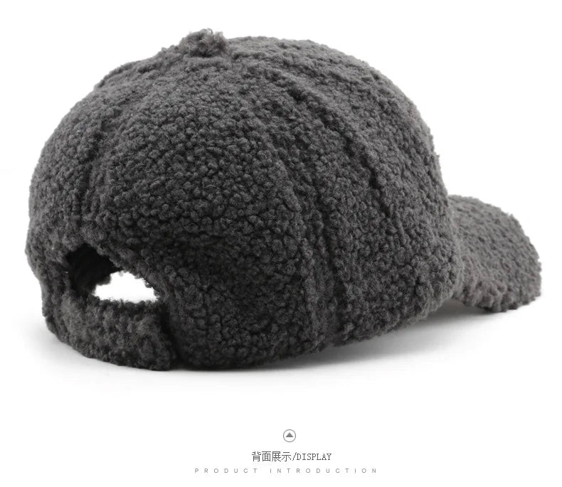 Autumn Winter Baseball Cap Women Artificial Lamb Wool Hats Keep Warm Cap Plush Baseball Caps Spring Baseball Cap Solid Sunshade